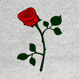 Single Red Rose - Simple Illustration T-Shirt